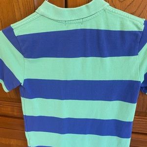 Boys Polo short sleeve shirt. Size M. Green/Blue stripe